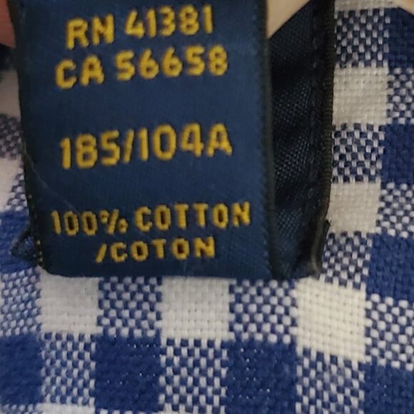 Ralph Lauren Blue White Gingham Shirt XL 100% Cotton Button Down - Picture 5 of 10